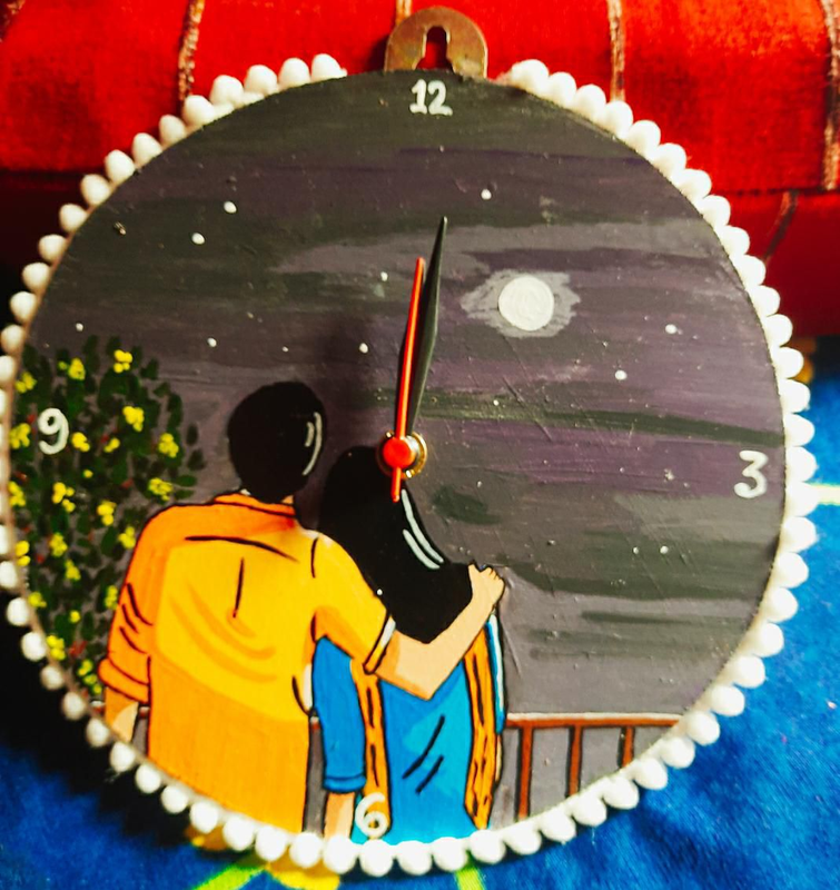 Handmade Painted Wall Clock