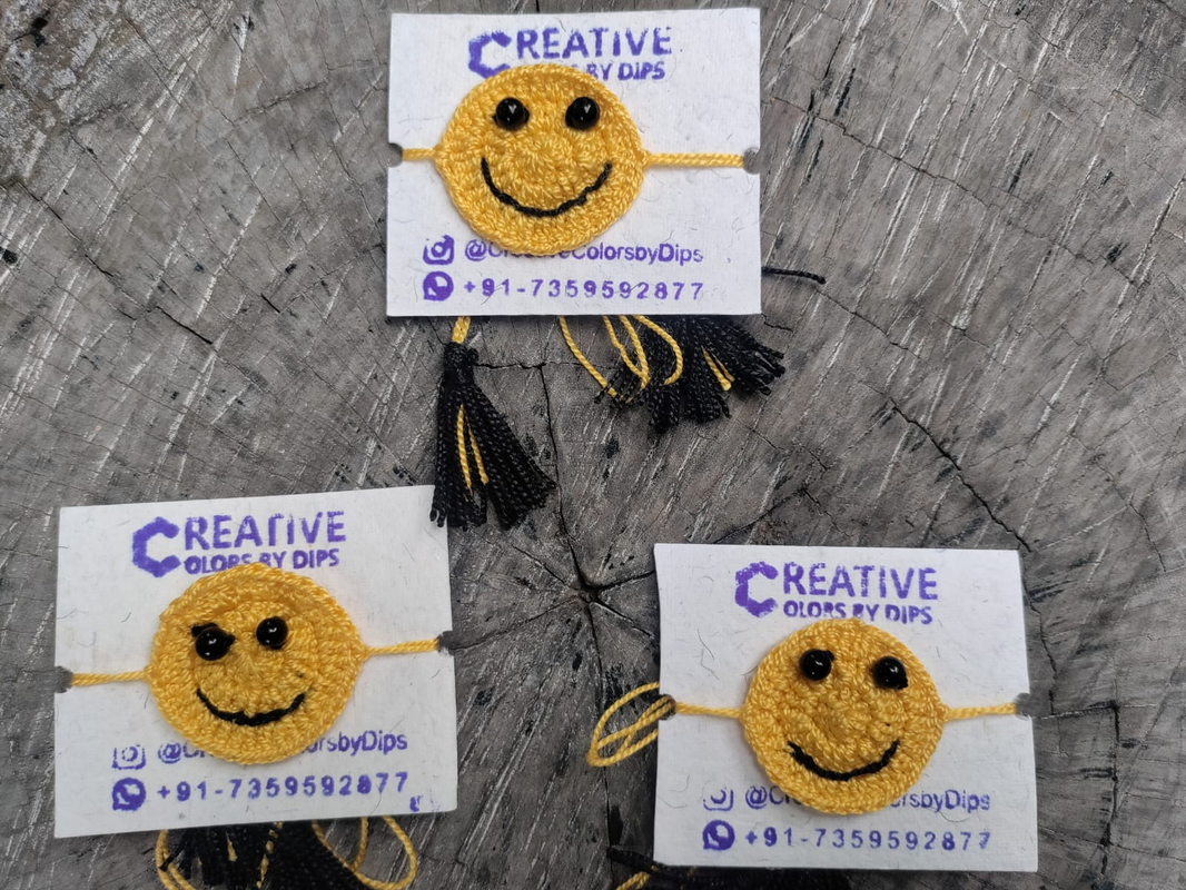 Smiley Face Crochet Rakhi