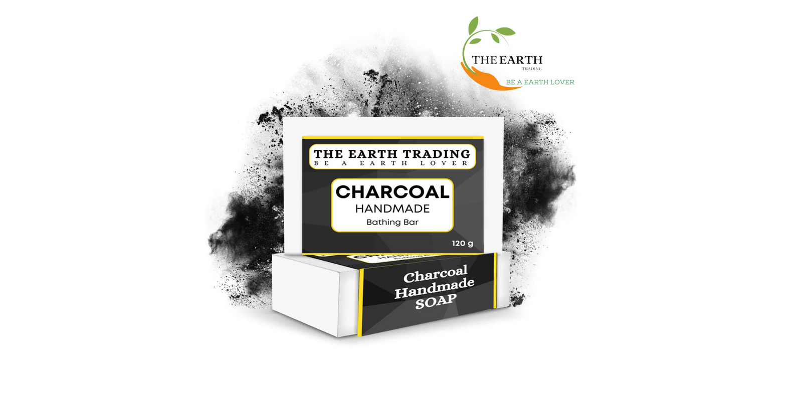 The Earth Trading Activated Charcoal Mint Handmade Soap For Bath l Chemical free l Sulphate Paraben Free l Natural Ingredients